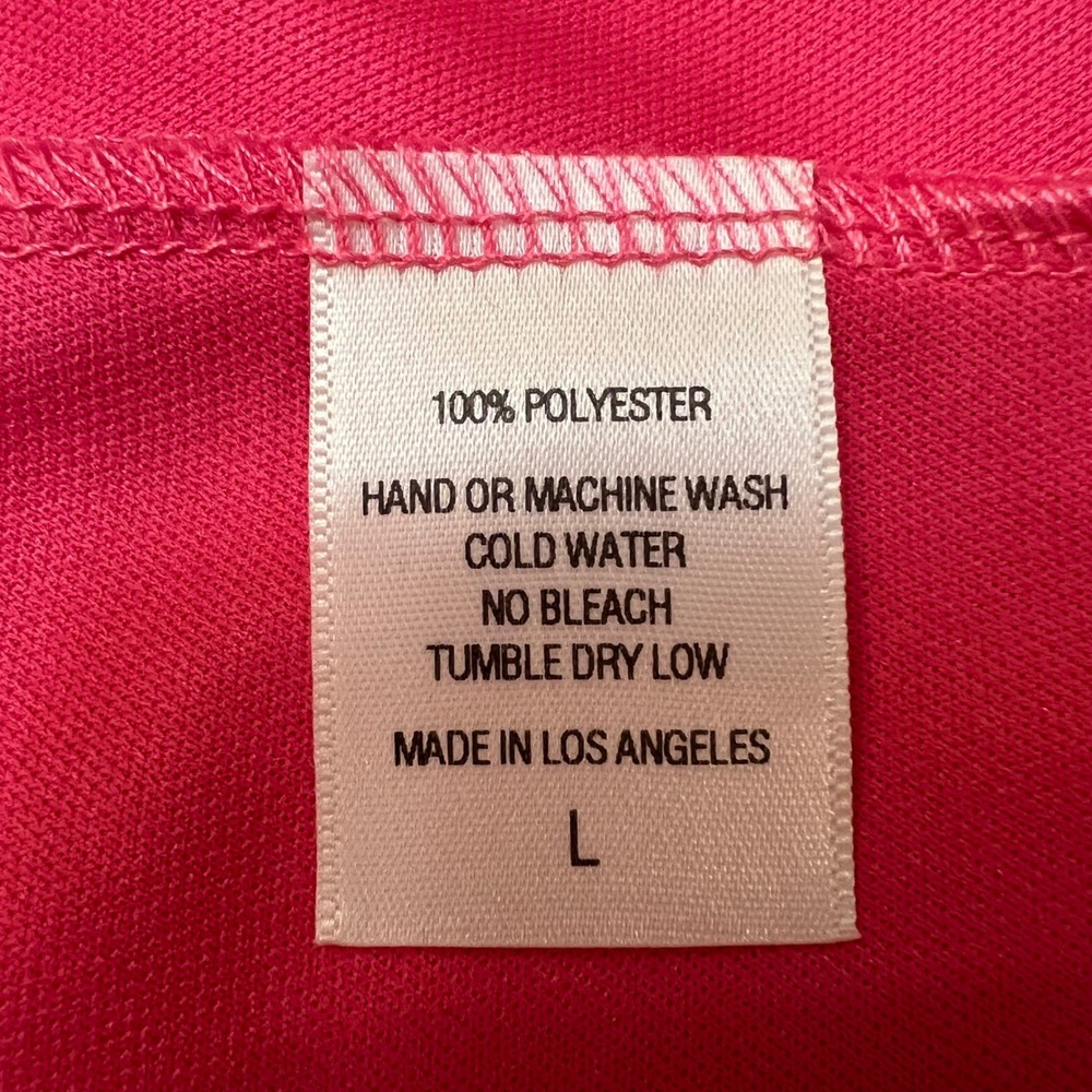 Lucy In The Sky Los Angeles Hot Pink Tie Shoulder Deep V Mini Dress Size L - Picture 9 of 9